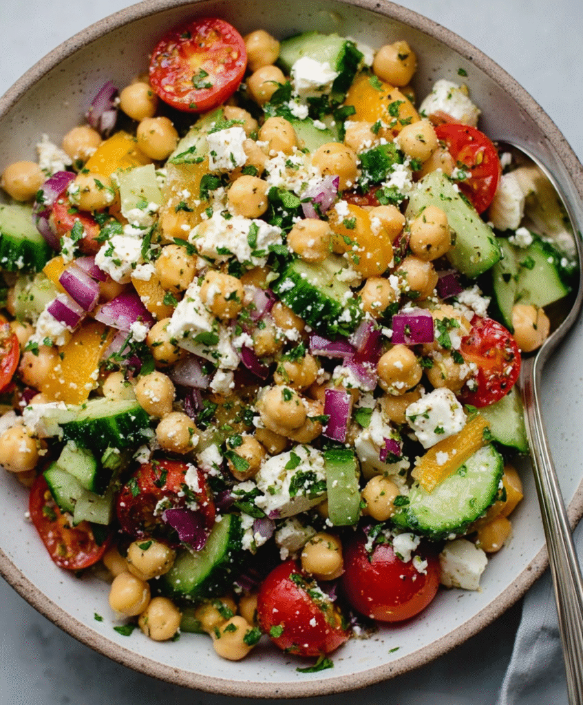 Easy Chickpea Feta Salad