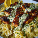 Lemon Garlic Chicken with Creamy Bowtie Pasta