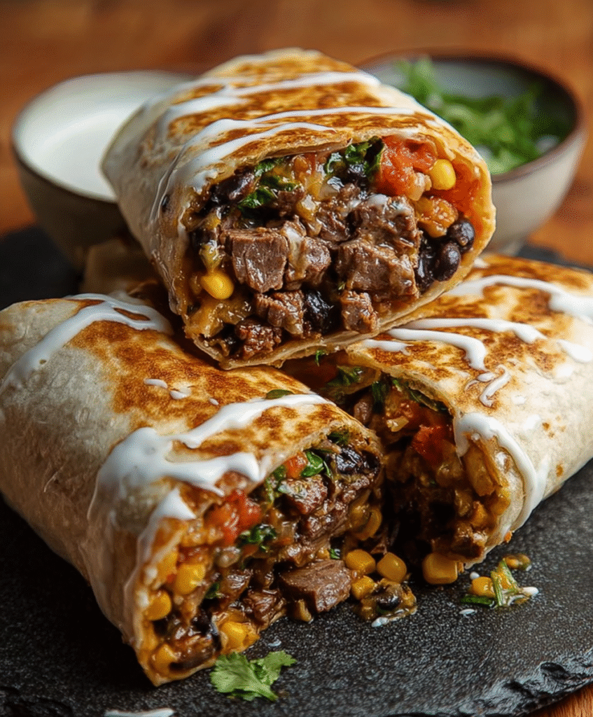 Loaded Steak Burritos