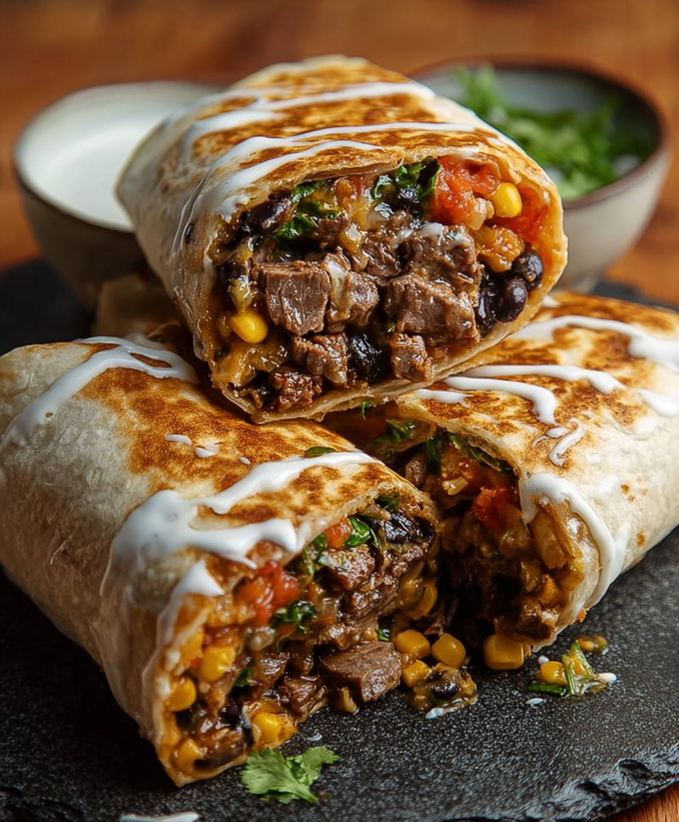 Loaded Steak Burritos