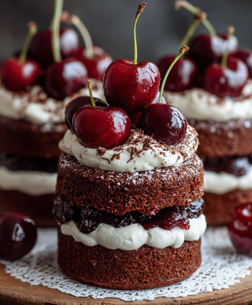 Mini Black Forest Layer Cakes