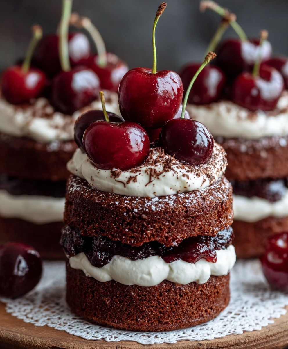 Mini Black Forest Layer Cakes