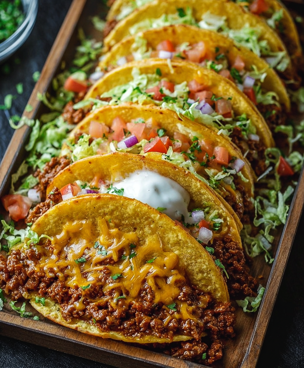 Oven-Baked Cheesy Beef Tacos