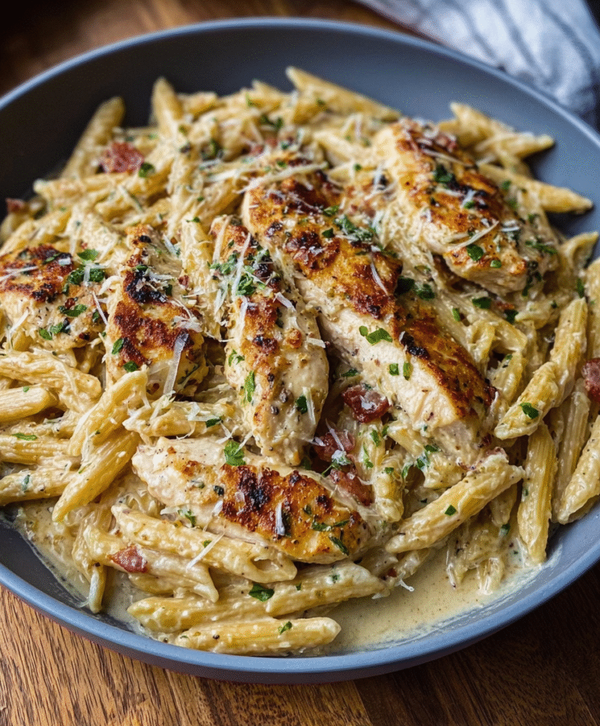Quick Garlic Parmesan Chicken Pasta