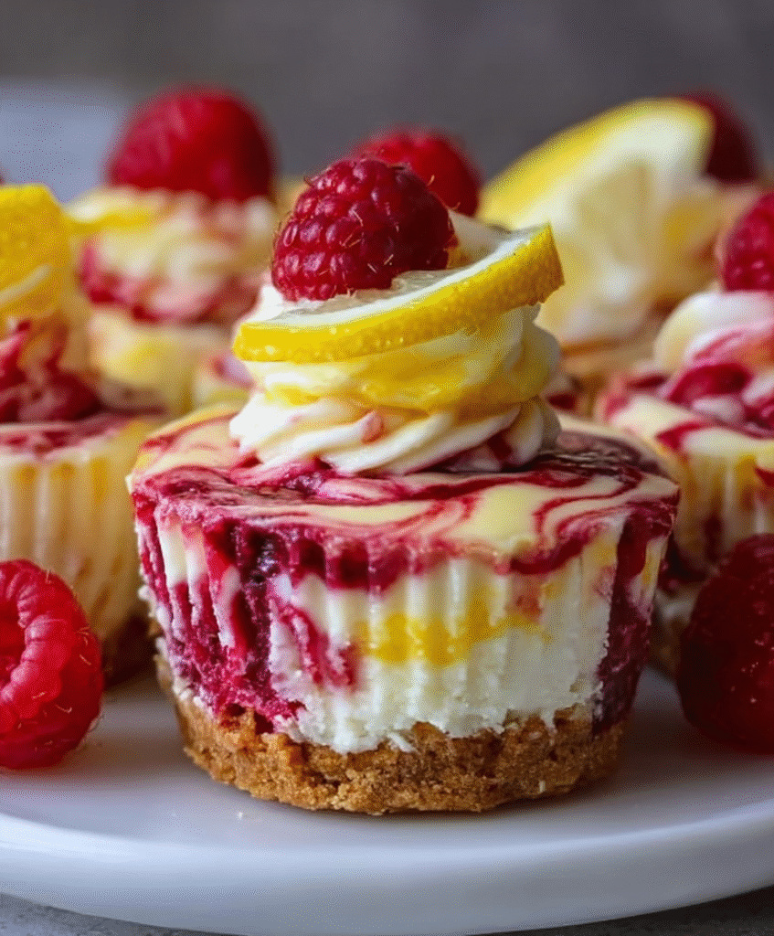 Raspberry Lemon Swirl Cheesecake Cups