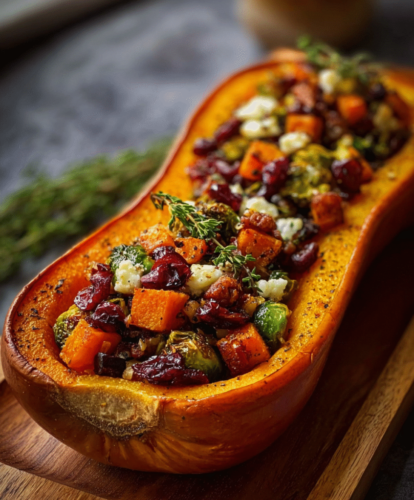 Roasted Harvest Stuffed Butternut Squash