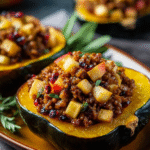 Sausage & Apple Stuffed Acorn Squash