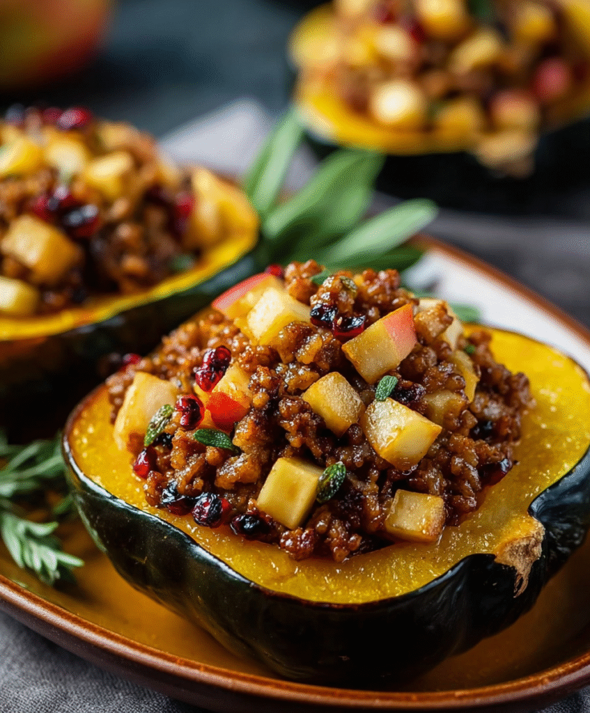 Sausage & Apple Stuffed Acorn Squash