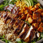 BBQ Chicken & Roasted Sweet Potato Power Bowls
