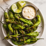 Blistered Shishito Peppers with Creamy Garlic Aioli