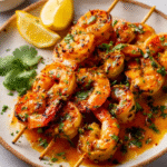 Buttery Garlic Grilled Shrimp with Mediterranean Fresh Salad