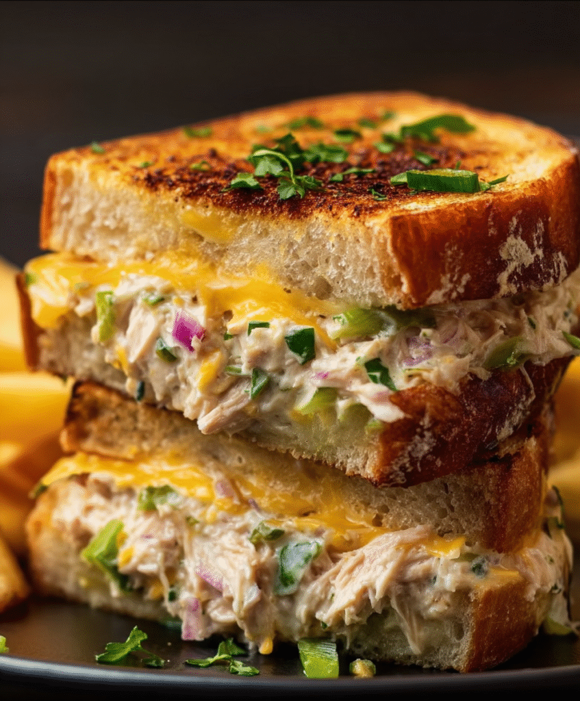 Cheddar-Loaded Air Fryer Tuna Melt Stack
