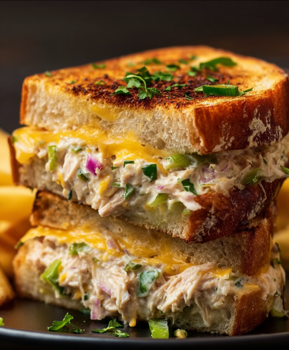 Cheddar-Loaded Air Fryer Tuna Melt Stack
