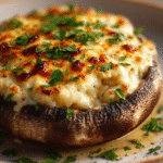 Cheesy Herb Stuffed Portobello Mushrooms