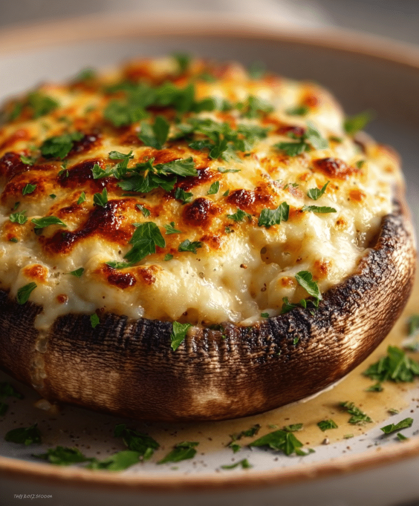 Cheesy Herb Stuffed Portobello Mushrooms
