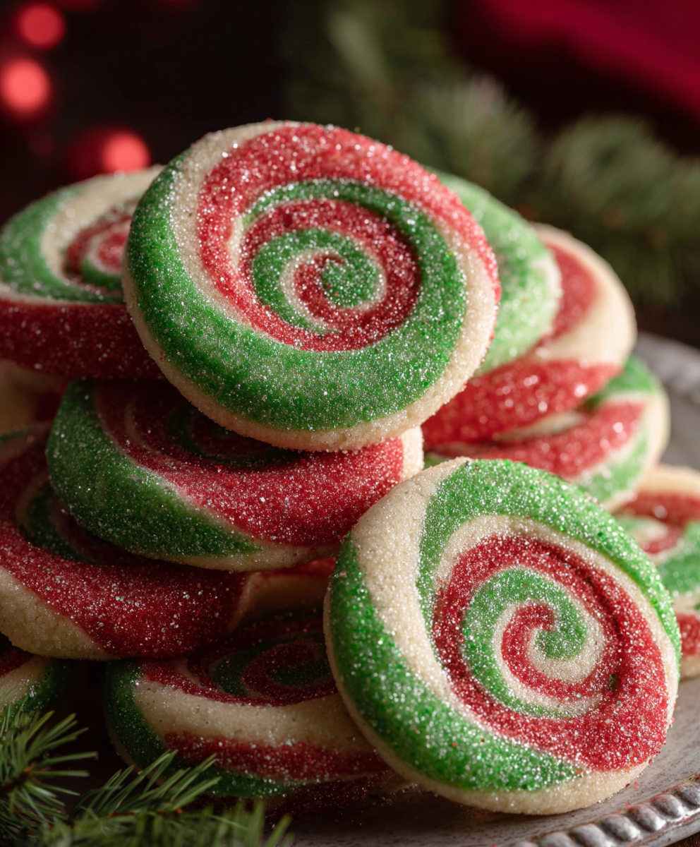 Christmas Pinwheel Sugar Cookies