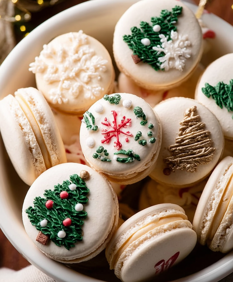 Christmas Vanilla Macarons