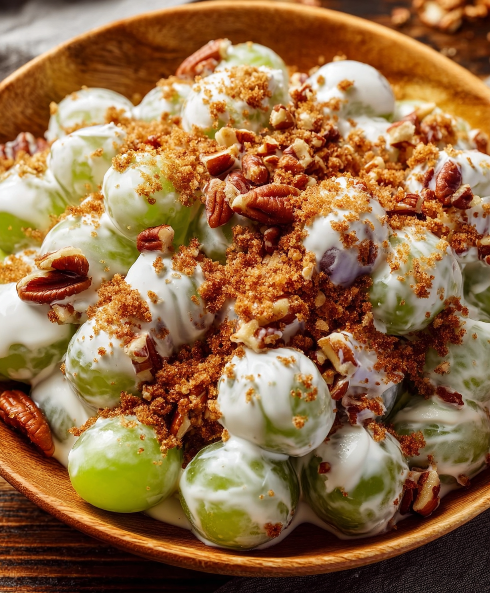 Creamy Crunch Grape Salad