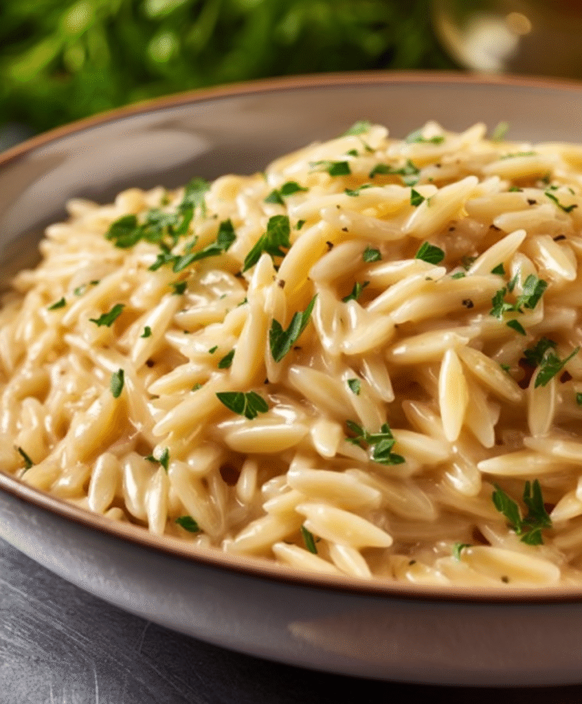 Creamy Garlic Parmesan Orzo