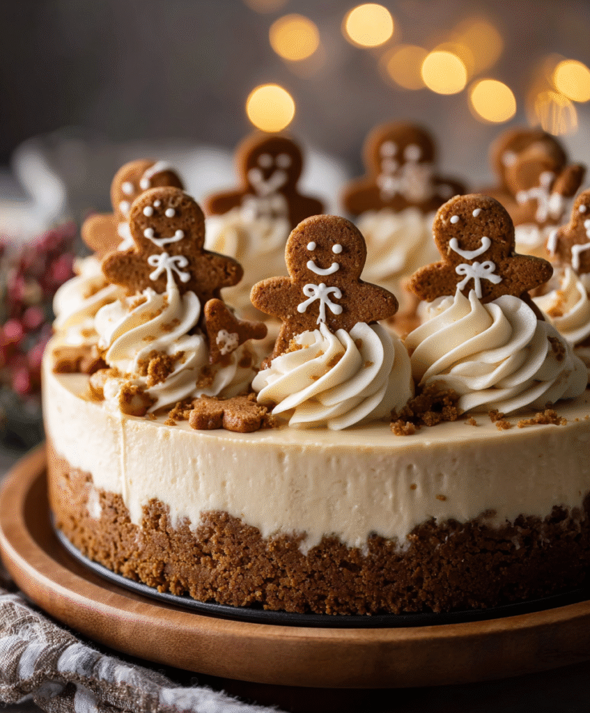 Creamy Gingerbread No-Bake Cheesecake