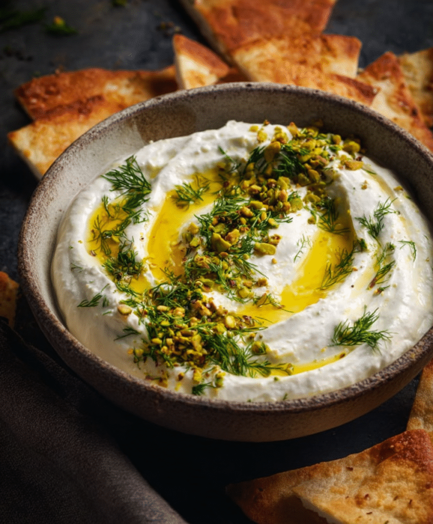 Creamy Herb-Swirled Whipped Feta Dip