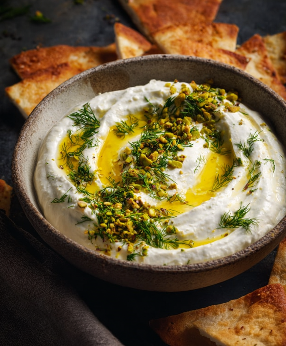Creamy Herb-Swirled Whipped Feta Dip
