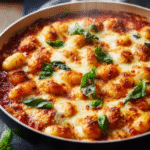 Creamy Mozzarella Marinara Baked Gnocchi