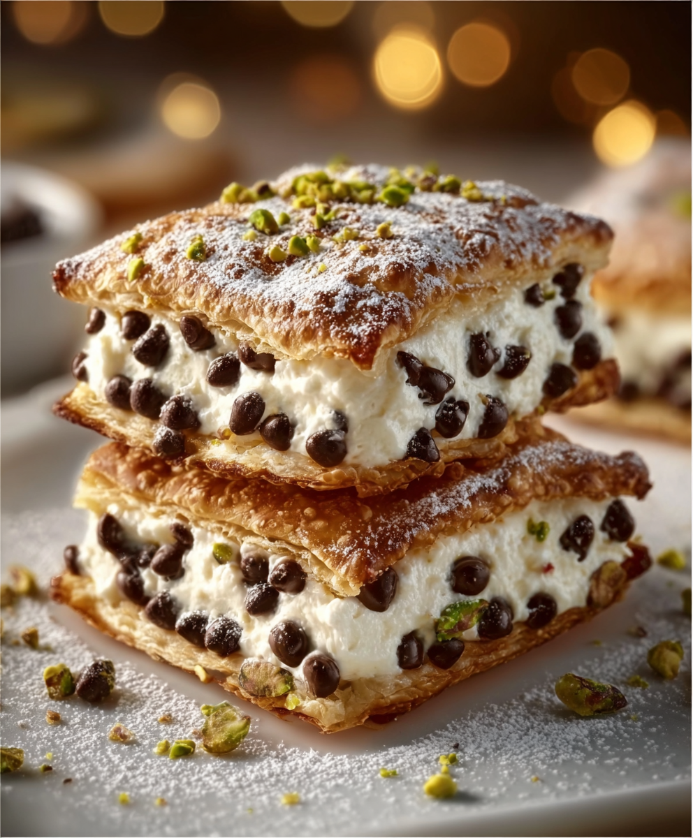 Crispy Creamy Cannoli Squares