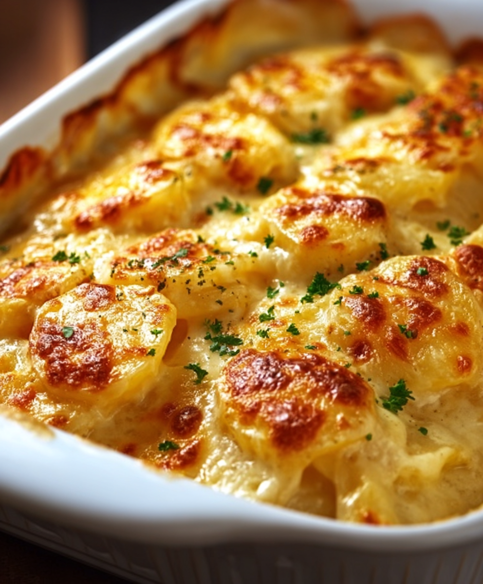 Dad’s Ultra-Creamy Cheesy Au Gratin Potatoes