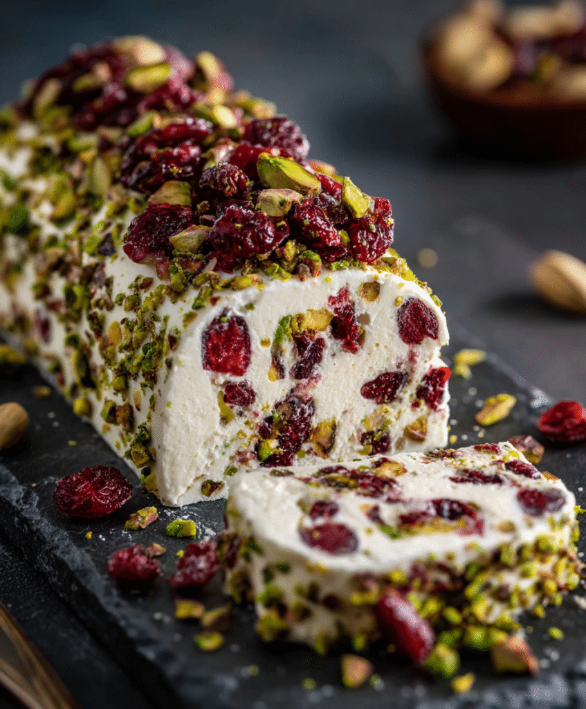 Festive Cranberry Pistachio Cheese Log