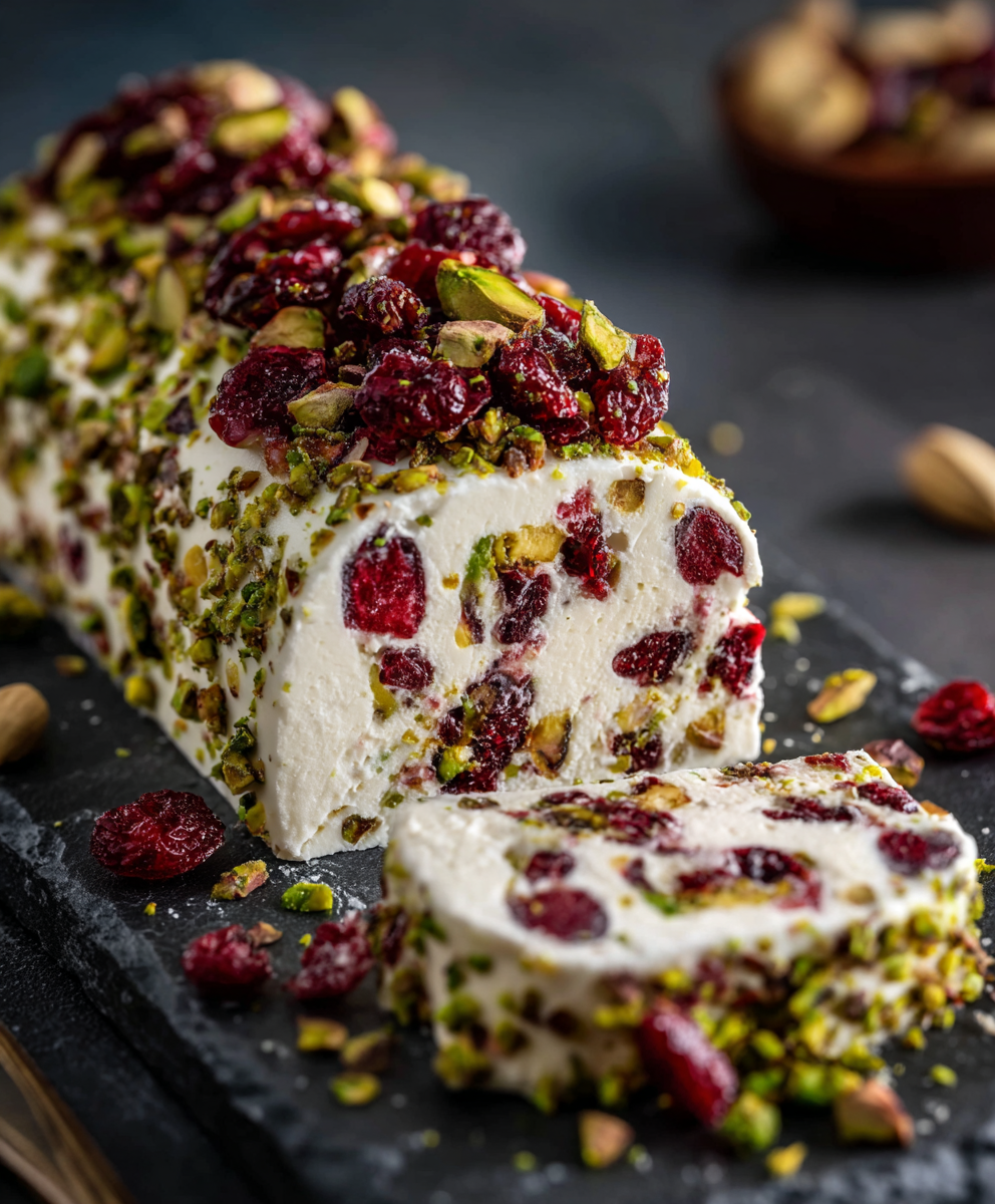 Festive Cranberry Pistachio Cheese Log