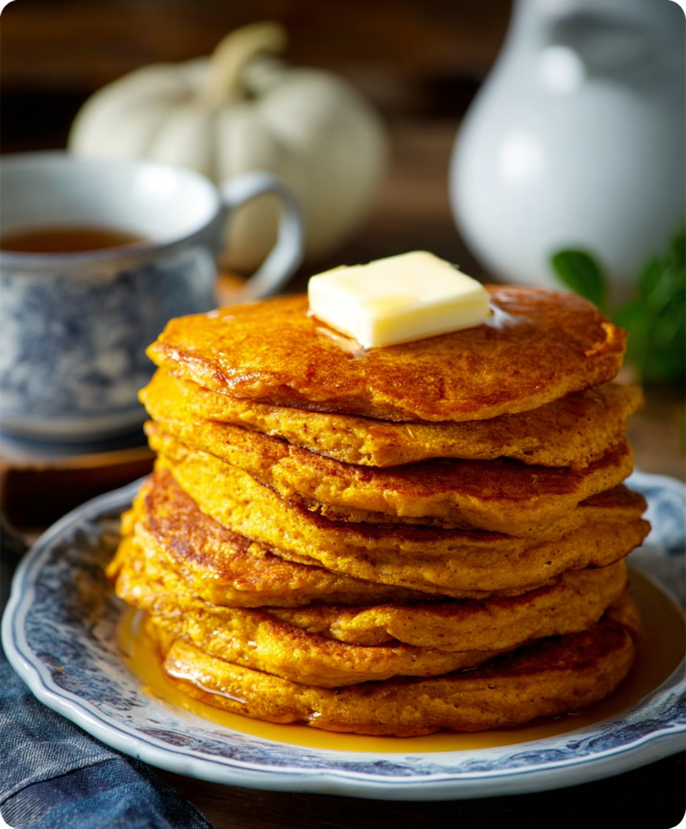 Fluffy Pumpkin Spice Pancakes