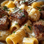Garlic Butter Steak with Cheesy Rigatoni Bliss