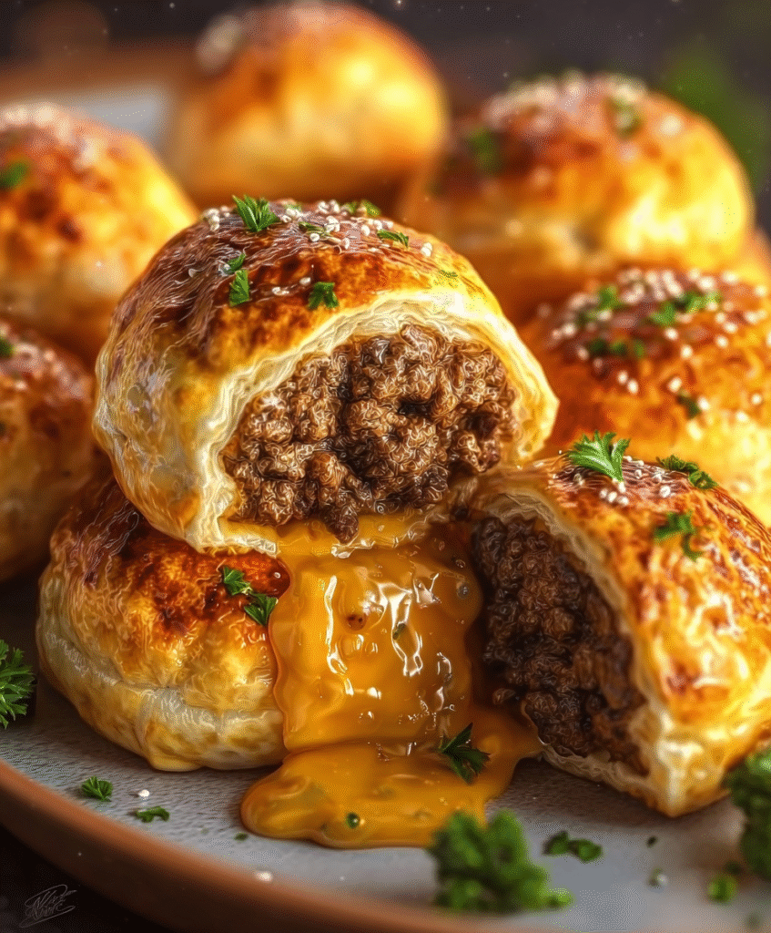 Garlic Parmesan Cheeseburger Bombs