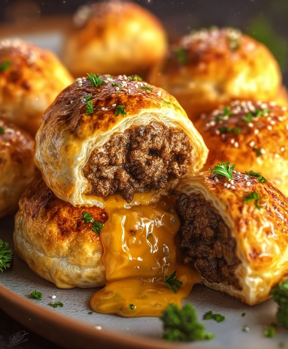 Garlic Parmesan Cheeseburger Bombs
