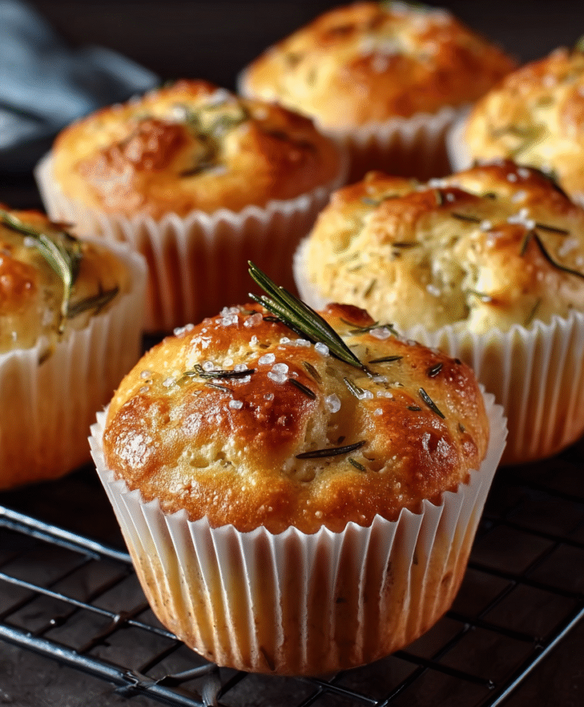 Garlic Rosemary Focaccia Muffins