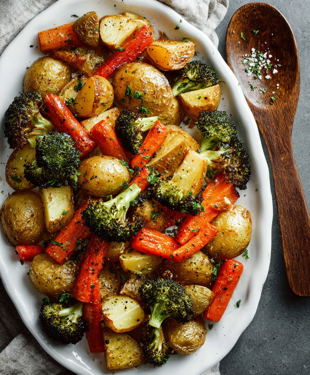 Golden Herb-Roasted Potatoes, Carrots & Broccoli