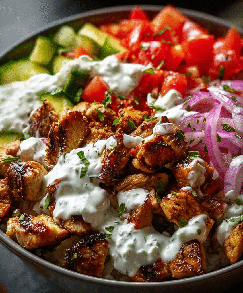 Greek Chicken Gyro Power Bowls