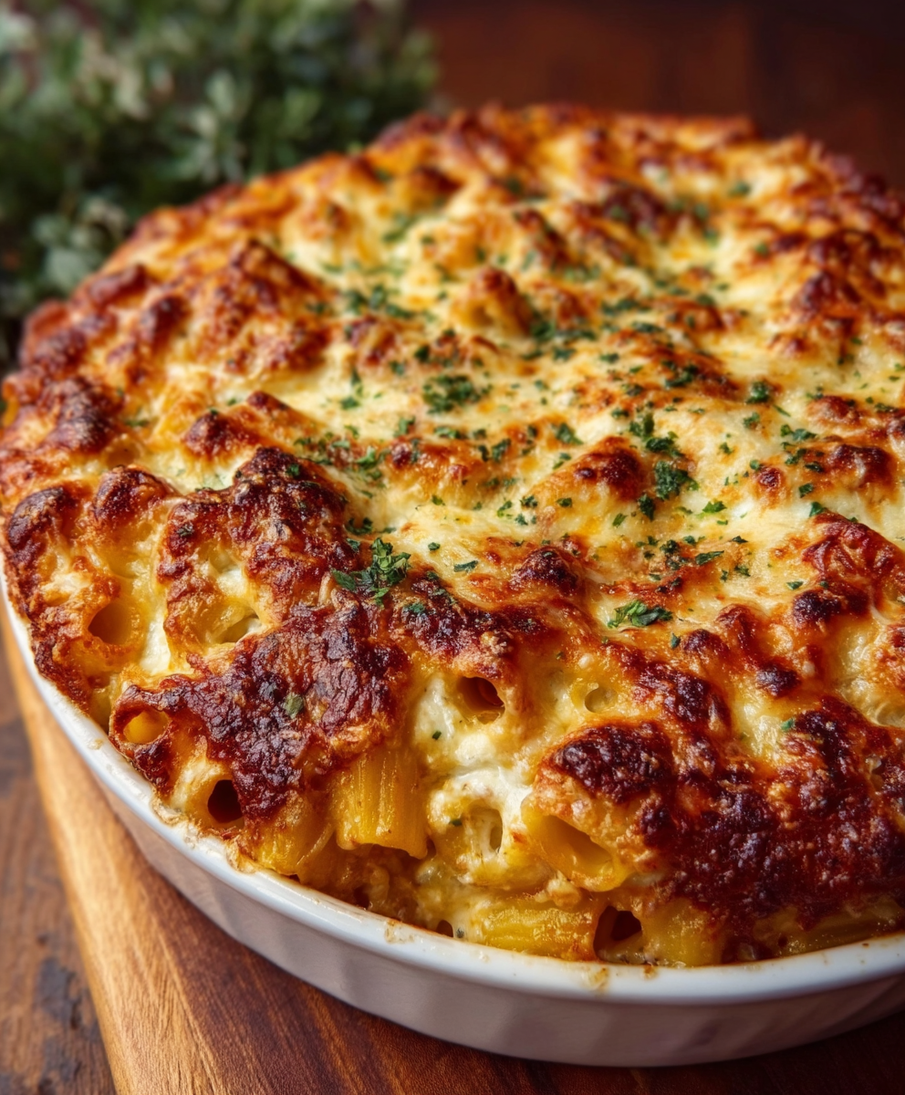 Million Dollar Baked Ziti with Garlic Butter Crust