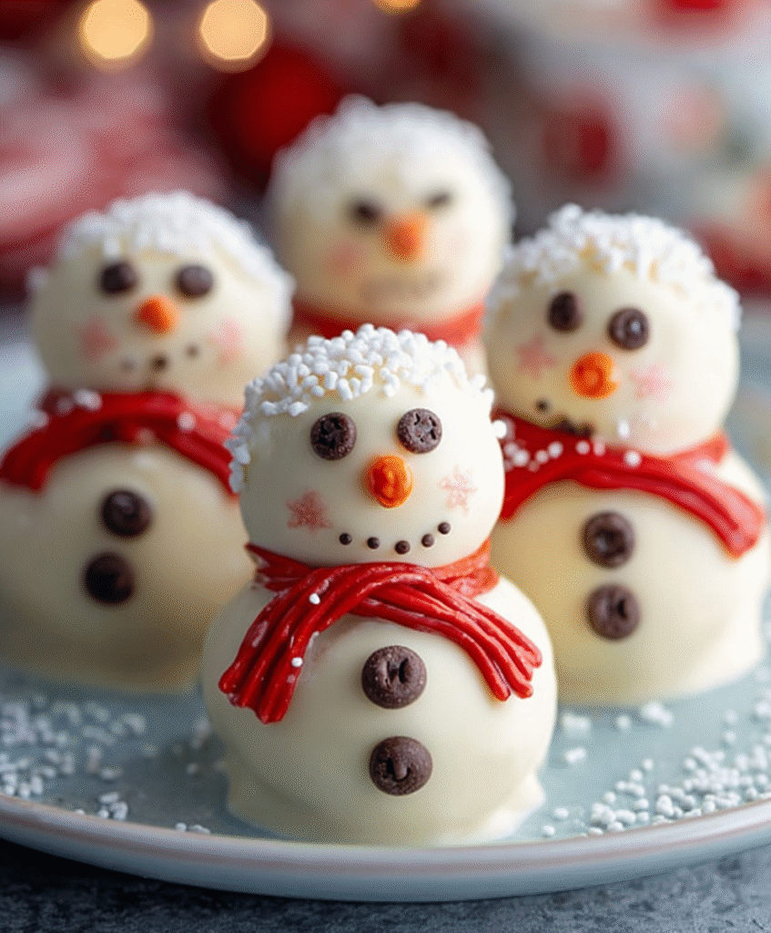 No-Bake Mini Snowman Oreo Truffles