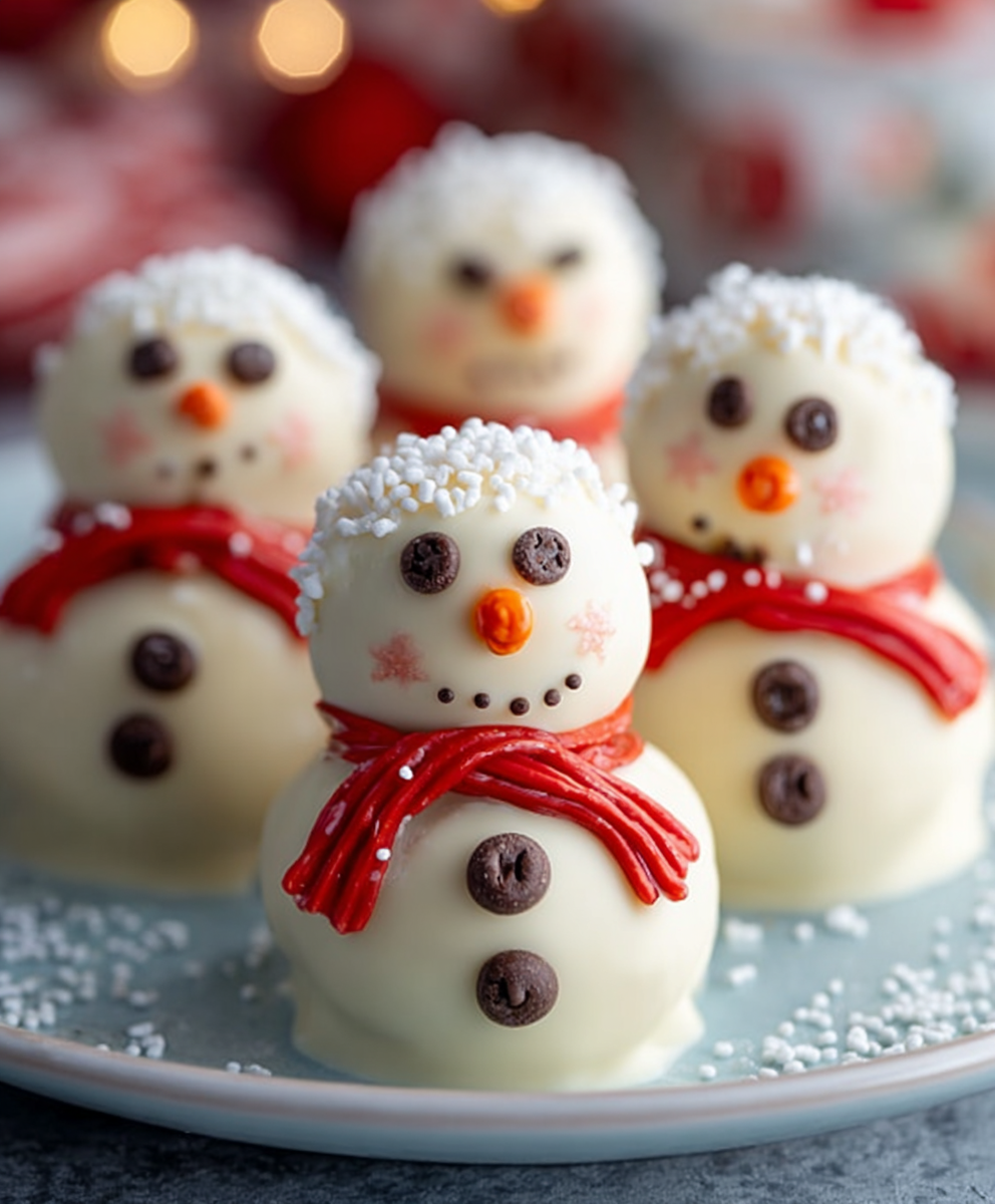 No-Bake Mini Snowman Oreo Truffles