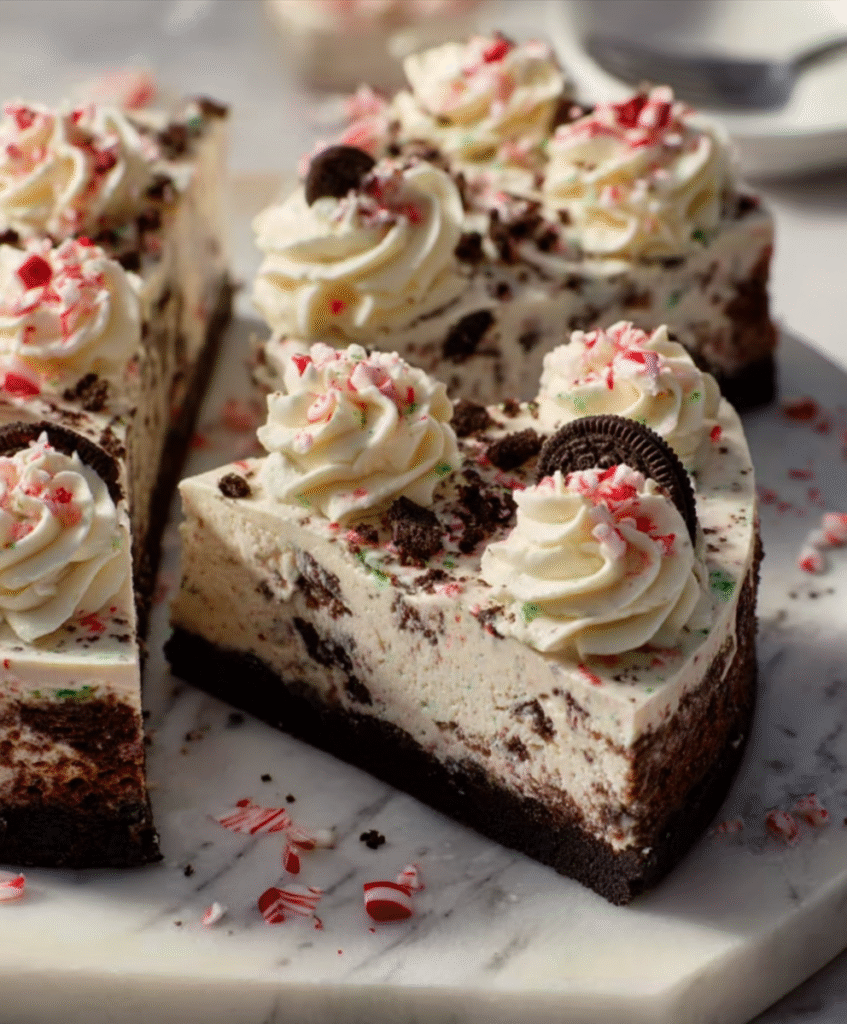 No-Bake Peppermint Oreo Cheesecake
