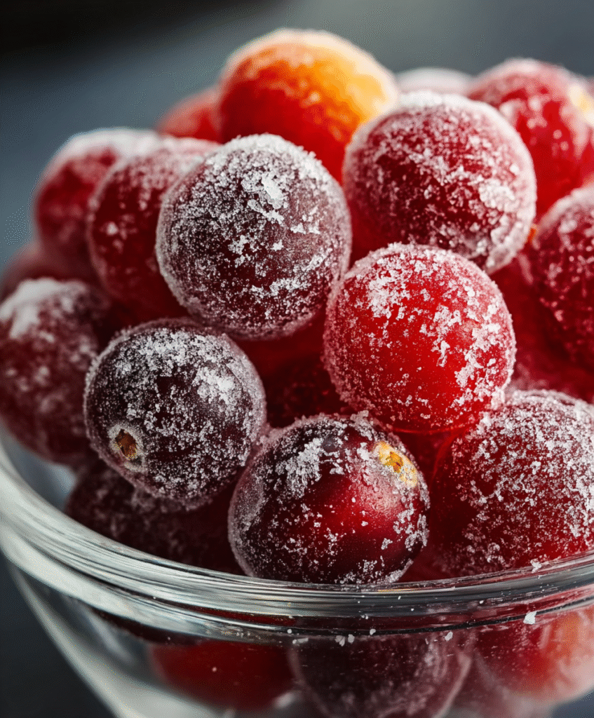 Orange Vanilla Candied Cranberries