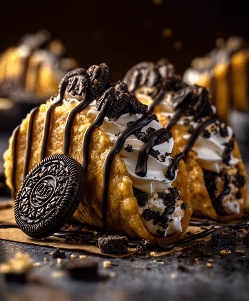 Oreo Crunch Cheesecake Tacos