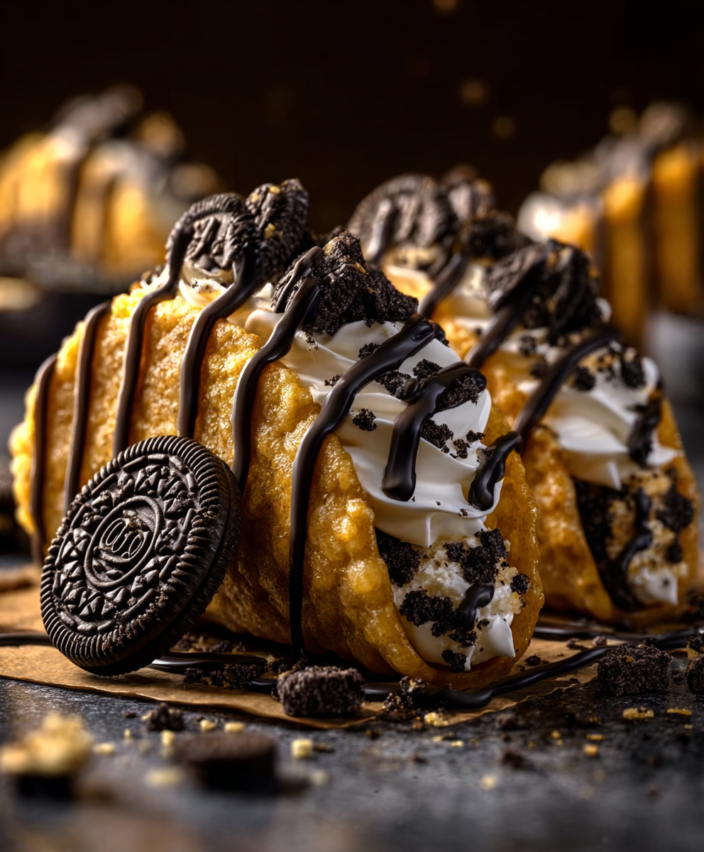 Oreo Crunch Cheesecake Tacos