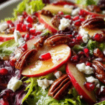 Pomegranate–Pecan Harvest Salad with Pomegranate Vinaigrette