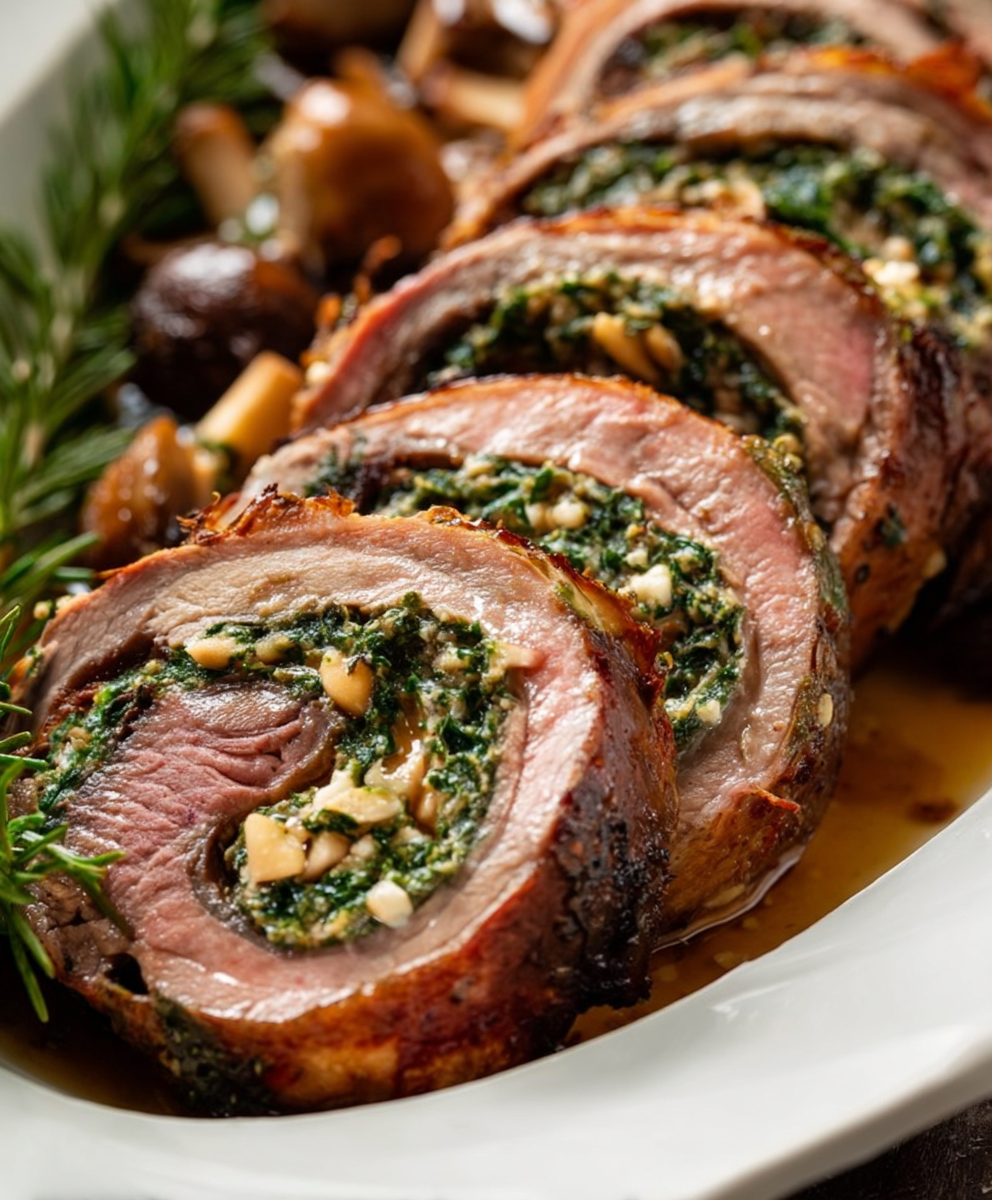 Provençal Herb-Stuffed Lamb Roulade