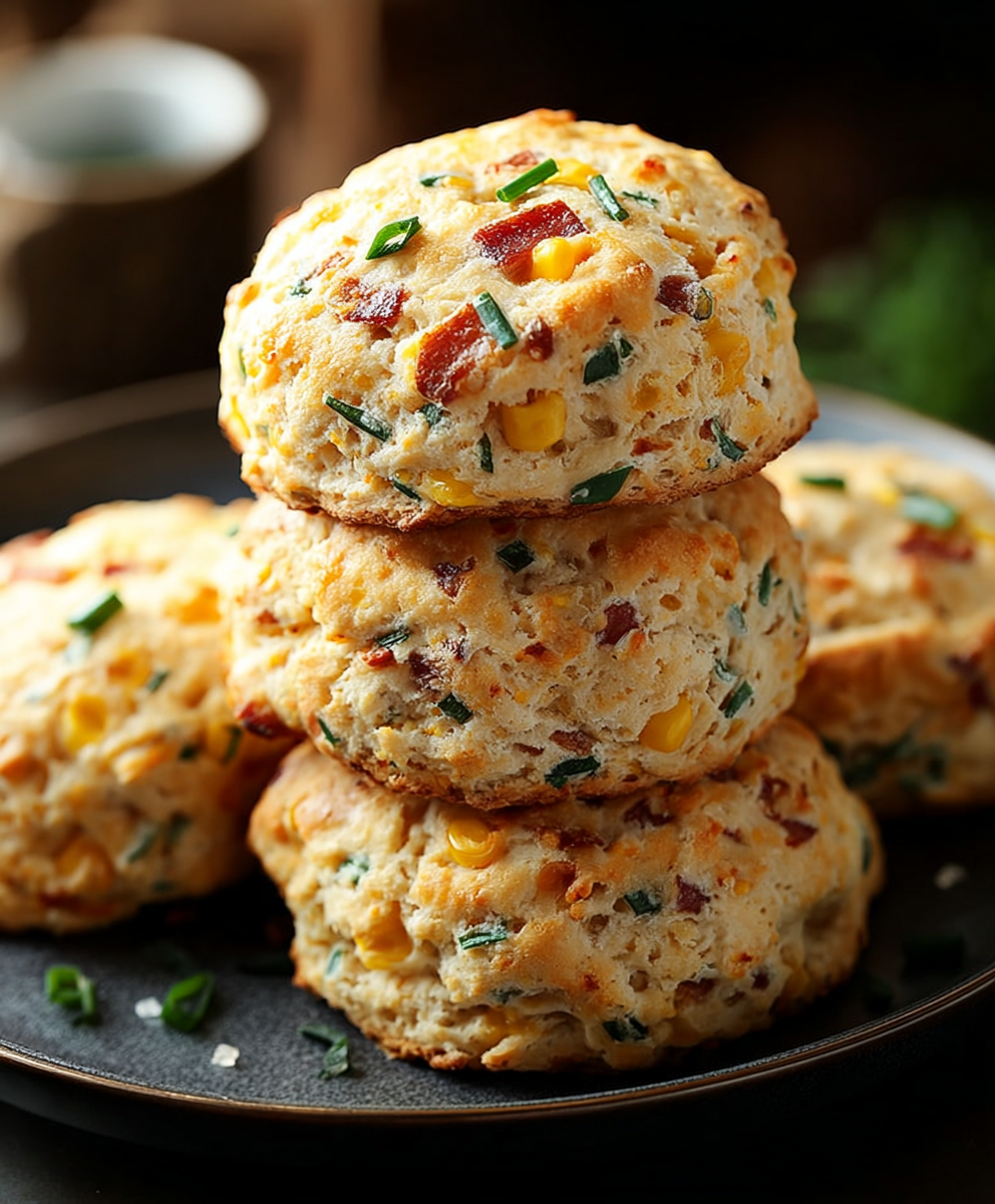 Savory Cheddar-Bacon Breakfast Biscuits