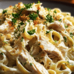 Slow Cooker Creamy Chicken Alfredo Fettuccine