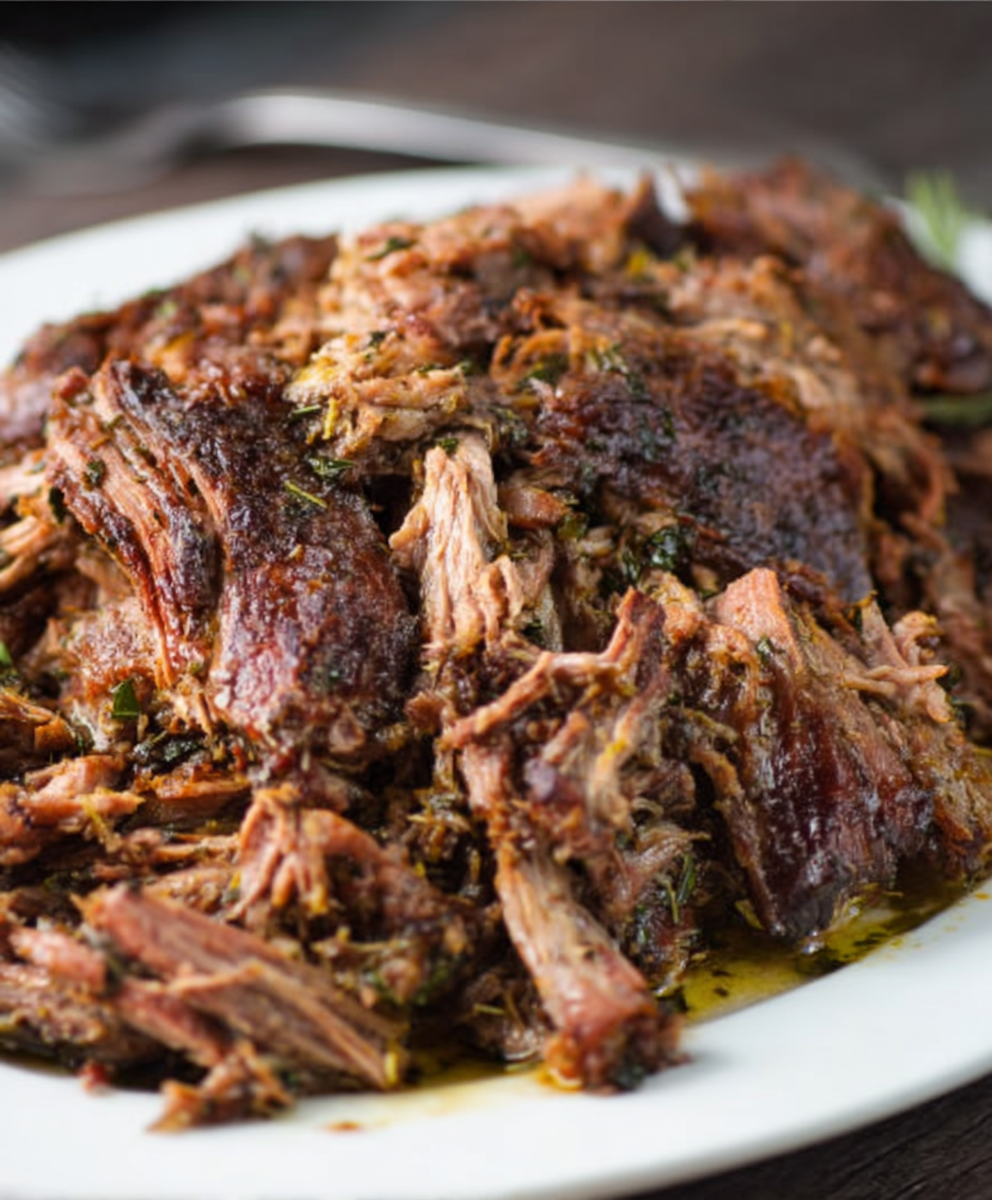 Slow Cooker Greek-Style Shredded Lamb
